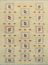 Modern Flatweave Azime Beige/Gray Rug, 5'7x8'3