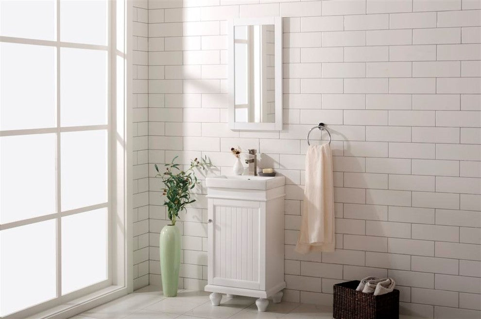 Legion Furniture Dawson Single Sink Vanity, White, 18"