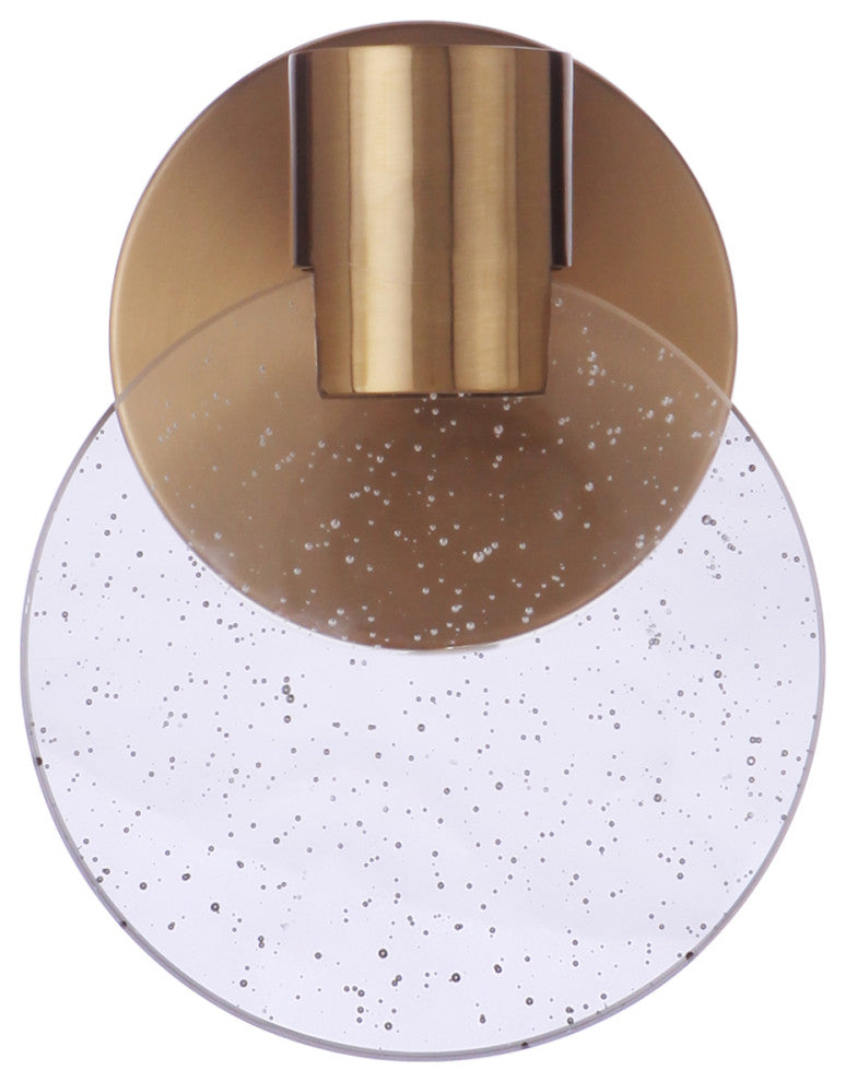 Craftmade Glisten 1 Light LED Wall Sconce, Satin Brass