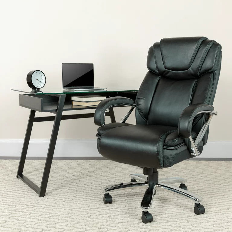 Contemporary Office Chair, Plush Seat & High Backrest for Extreme Comfort, Black