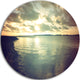 Dark Seascape With Cloudy Sky, Seascape Disc Metal Wall Art, 11"