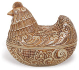 Imperial Faux Ivory Hen Box