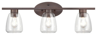 3 Light 25" Rubbed Bronze Bathroom Vanity Light