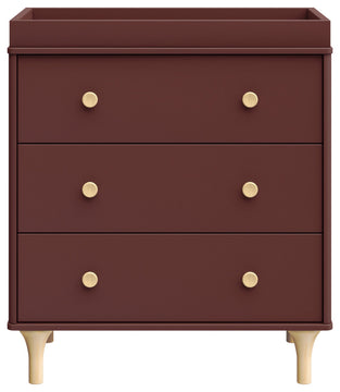 Lolly 3-Drawer Changer Dresser With Removable Changing Tray, Crimson