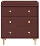 Lolly 3-Drawer Changer Dresser With Removable Changing Tray, Crimson