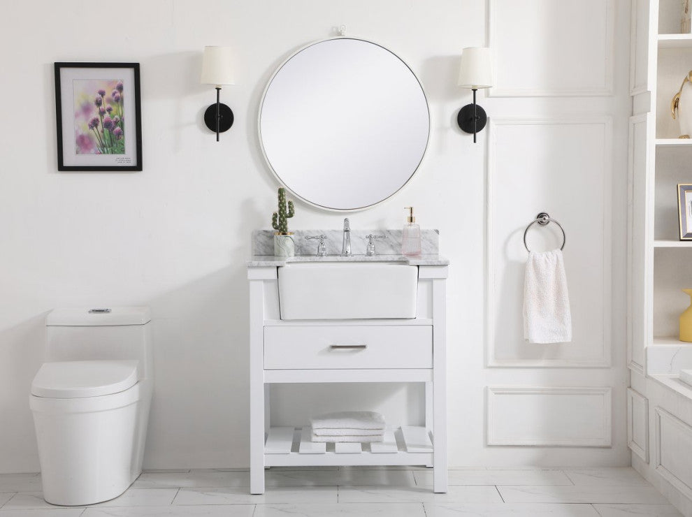 Home Living 22" Farmhouse White-Light Bathroom Vanity