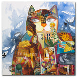 Oxana Ziaka 'Collage Cat' Canvas Art, 35" x 35"