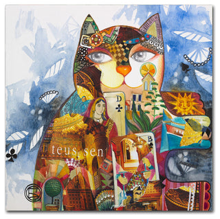 Oxana Ziaka 'Collage Cat' Canvas Art, 35" x 35"