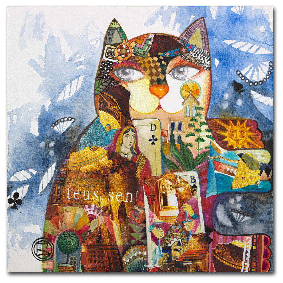 Oxana Ziaka 'Collage Cat' Canvas Art, 35" x 35"