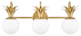 Hinkley Palma Medium Three Light Vanity, Heritage Brass