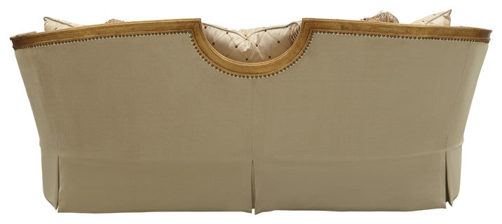 ACME Daesha Sofa in Antique Gold Wood Trim
