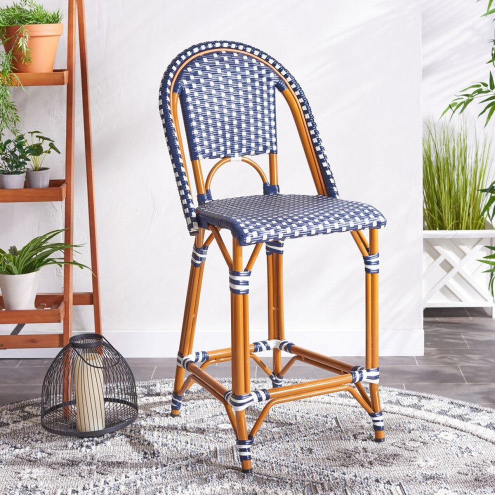 Safavieh California Counter Stool, Navy / White