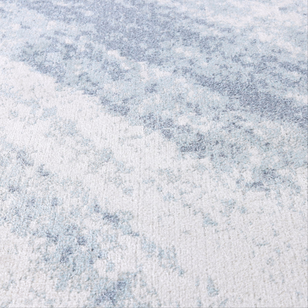 Machine Washable Austin Ivory/Blue Rug