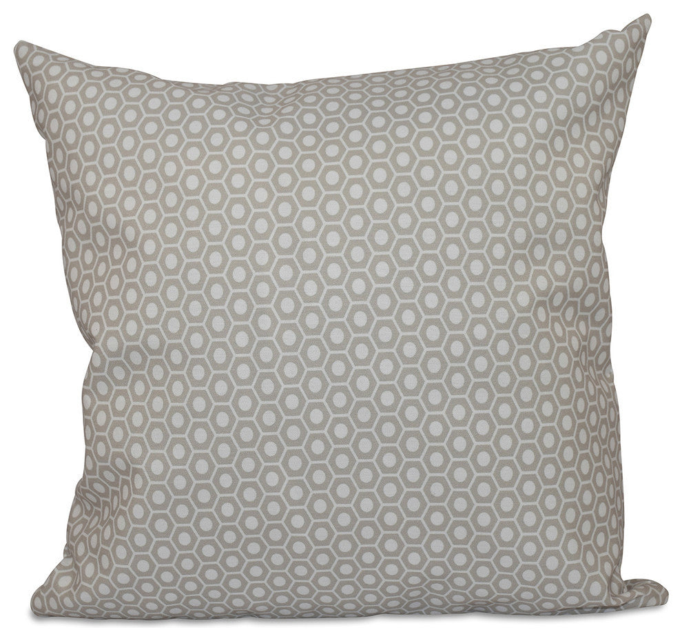 Geometric Decorative Pillow, Oatmeal, 18"x18"
