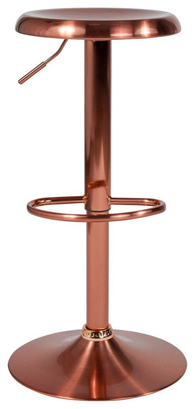 Madrid Series Adjustable Height Retro Barstool, Rose Gold Finish