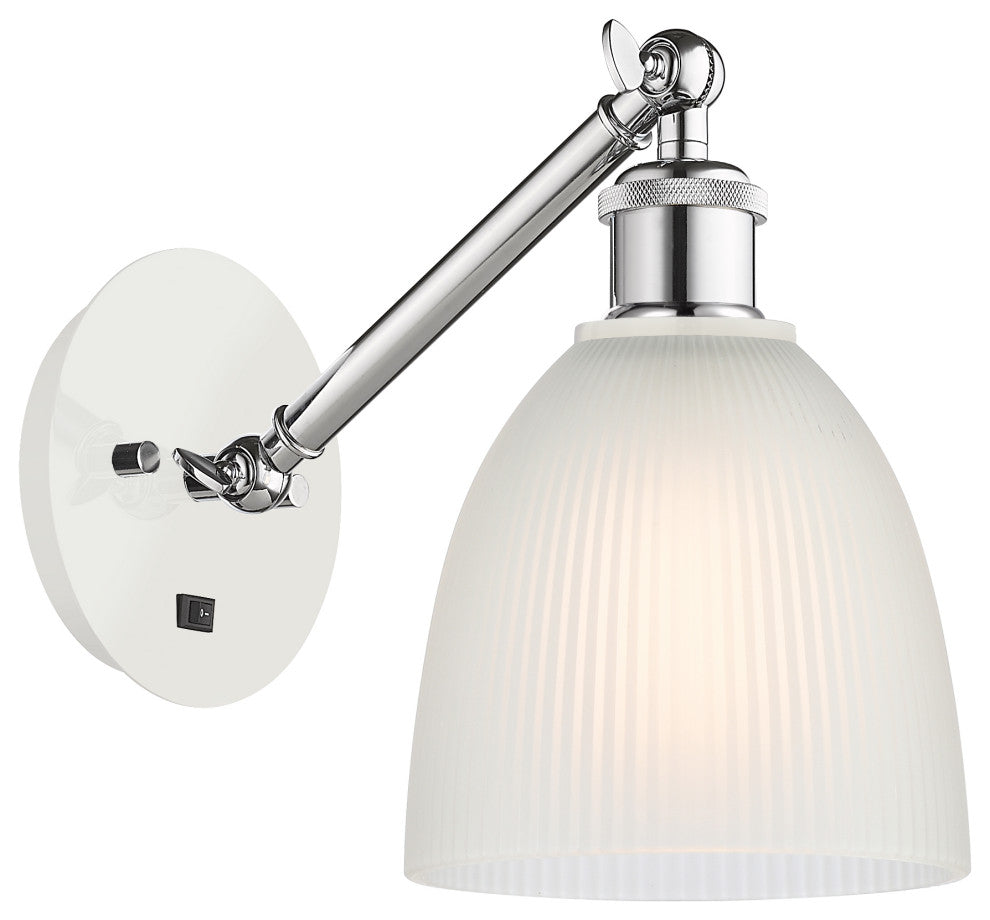 Innovations 317-1W-WPC-G381-LED 1-Light Sconce, White and Polished Chrome