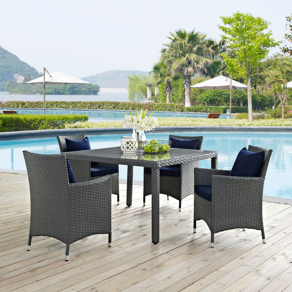 Sojourn 4-Piece Outdoor Patio Sunbrella Dining Set