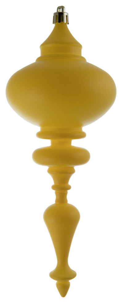Vickerman N175078D 8" Yellow Matte Finial Ornament, Pack of 3