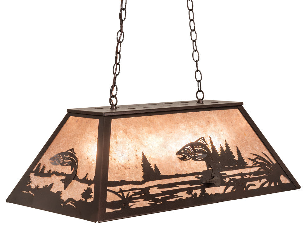 33 Long Leaping Trout Oblong Pendant