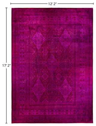 Overdyed, One-of-a-Kind Hand-Knotted Area Rug Pink, 12'2"x17'2"