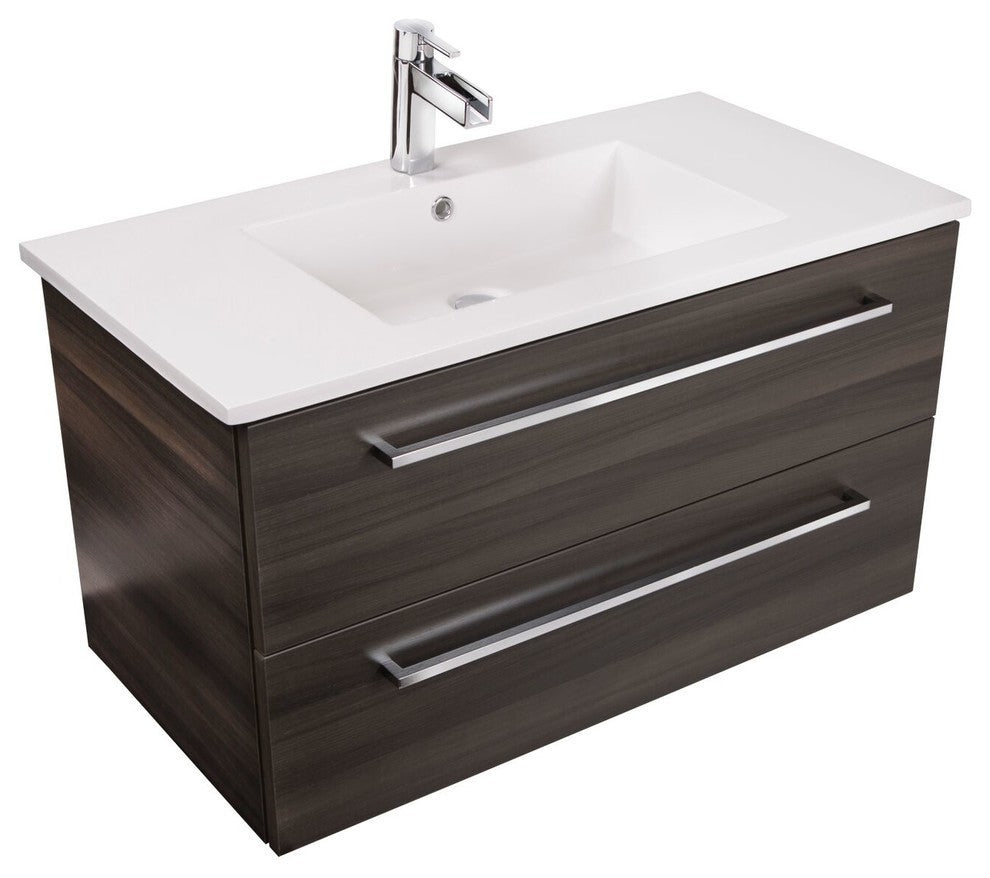 Silhouette Zambukka Wall-Mounted Vanity, 30"