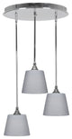 Empire 3-Light Cluster Pendalier, Chrome/Gray Matrix
