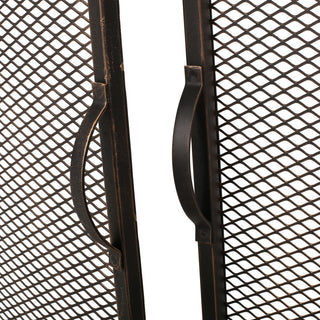 Samantha Iron Fireplace Screen, Black Brushed Gold