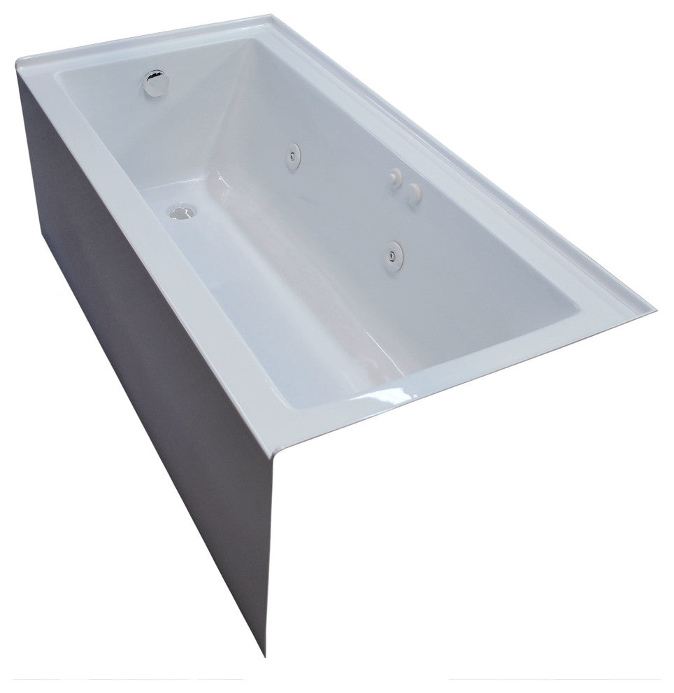 Pontormo Front Skirted Drop-In Bathtub, 32"x60", Left, Whirlpool