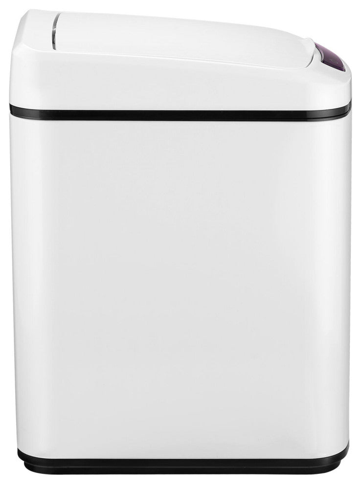 12-Liter / 3.2-Gallon Trash Can With Sensor Lid, White