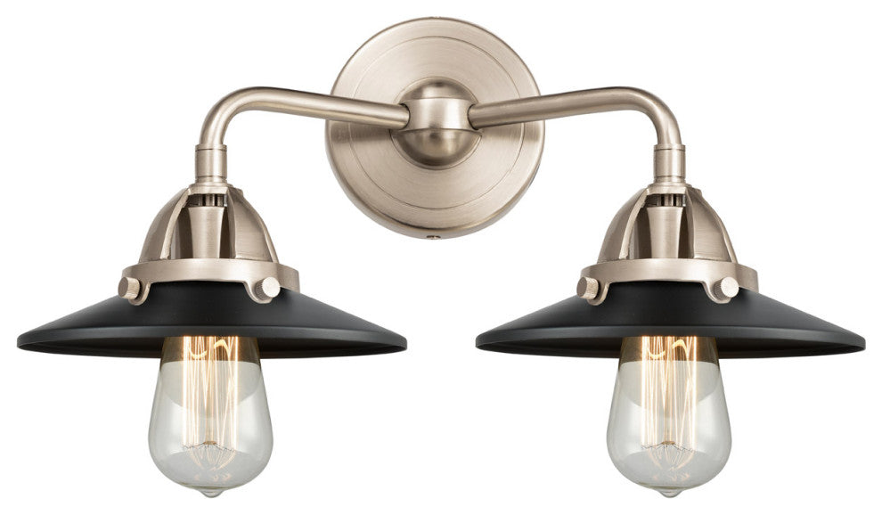 Innovations 288-2W-SN-M6-BK-LED 2 Light Bath Vanity Light, Brushed Satin Nickel