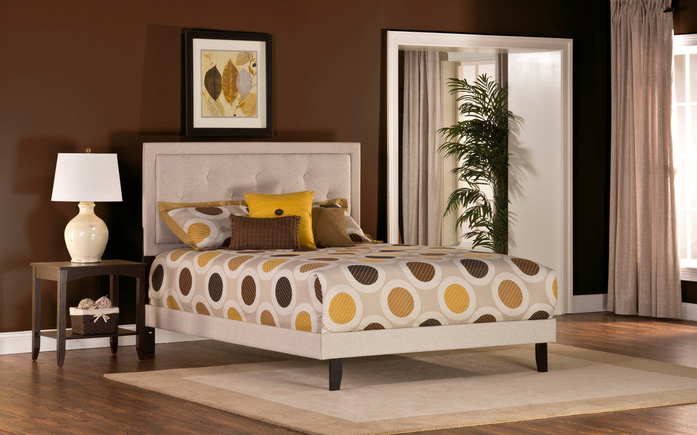 Becker Bed Set, Full, Bed Rails Included, Cream