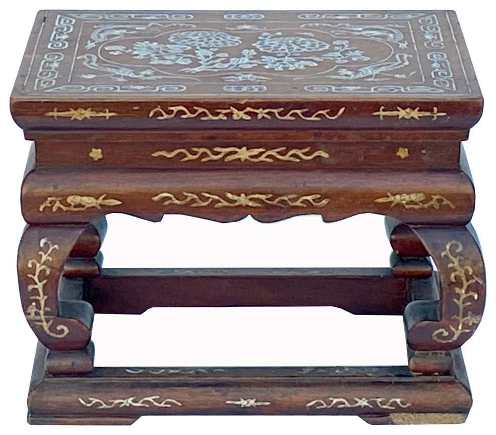 Chinese Brown MOP Inlay Rectangular Table Top Stand Display Easel Hws2384