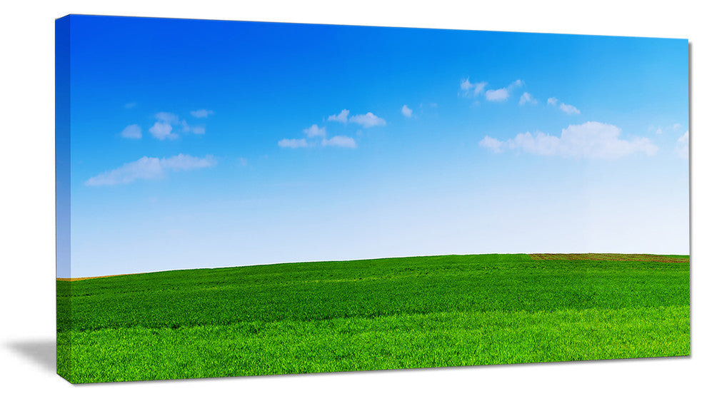 Green Meadow Panorama, Landscape Canvas Art Print, 32"x16"
