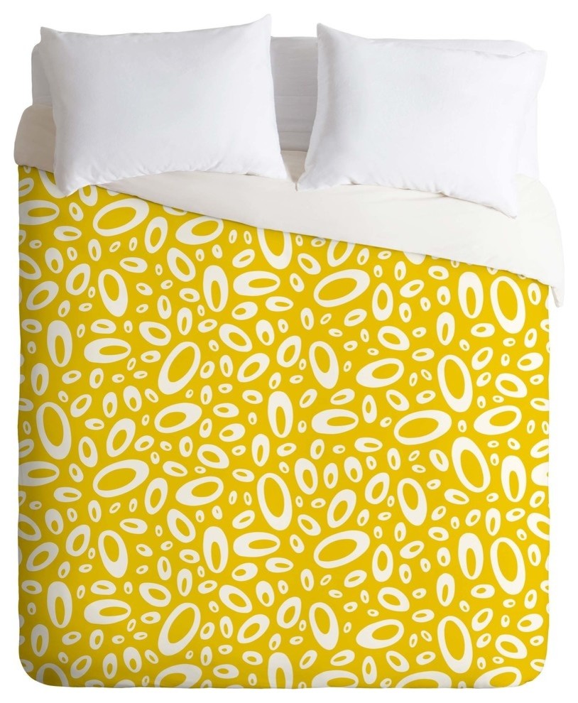 Deny Designs Heather Dutton Molecular Yellow Duvet Cover - Lightweight