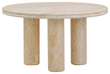 Amora Faux Travertine 26" Round Accent Table