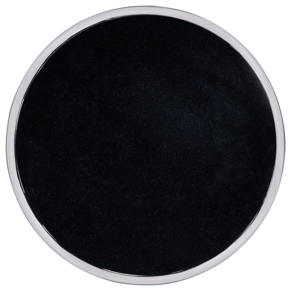 Butler Sash Metal and Marble End Table