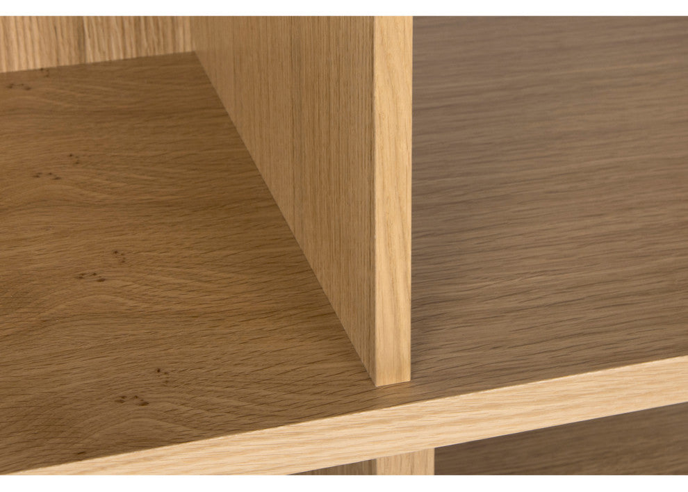 Contemporary Modular Display 2 Tone Shelves, Oak Frame/Oak Backs