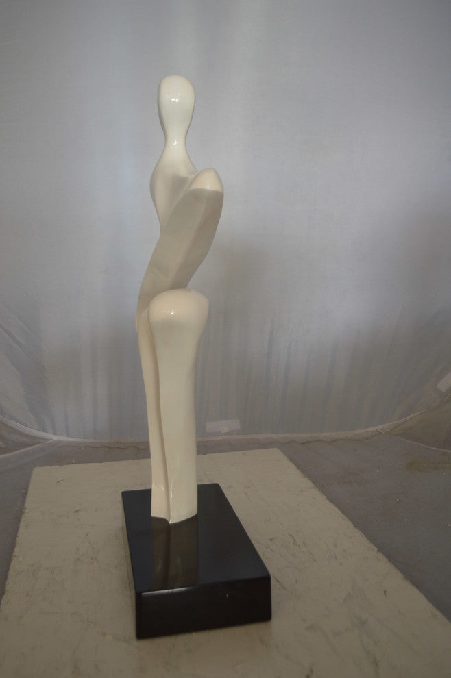 Modern Art Windy Day Resin Statue -  Size: 15"L x 6"W x 24"H.