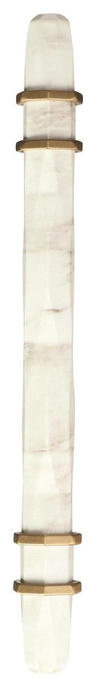 Carrione Cabinet Pull, Marble White/Golden Champagne, 5-1/16" Center-to-Center