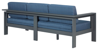 Sardinia Aluminum Frame Outdoor 84" Sofa - Blue Cushions