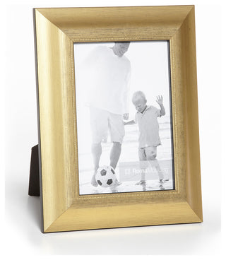 Rubbed Gold Picture Frame, 1-1/2", Easle Back, Traditional,  5x 7