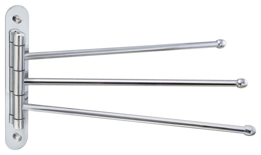 MODONA's 14" Triple Swing Towel Bar -, Polished Chrome