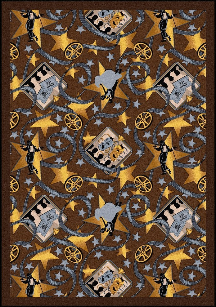 Any Day Matinee Rug, Silver Screen, 5'4"x7'8", Chocolate