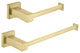 Cube 2-Piece Bathroom Hardware Set, Brushed Gold
