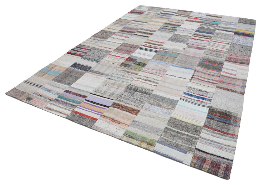 Rug N Carpet - Handmade Oriental 8' 2'' x 11' 6'' Rustic Patchwork Kilim Rug