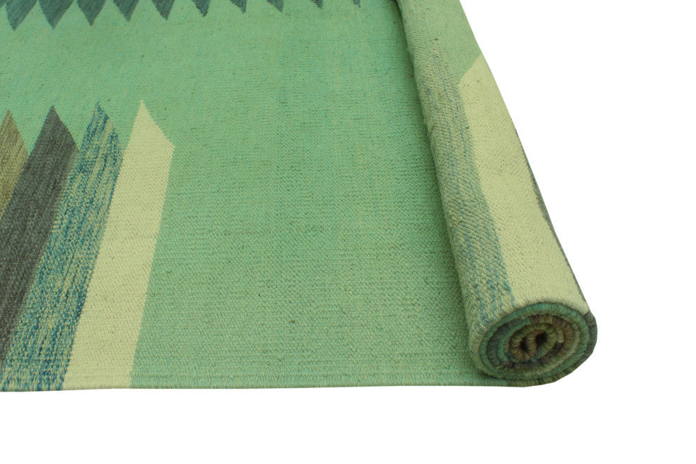 Winchester Kilim Edith Light Green/Gray Rug, 8'10x11'8