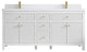 Sonoma 72 Double Sink Reeded Bath Vanity in White 2" White Quartz