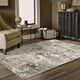 Noble Geometric Abstract Grey/ Ivory Indoor Area Rug, Grey, 3'3"x5'