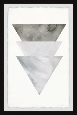 "Grayed Triangles" Framed Painting Print, 16"x24"