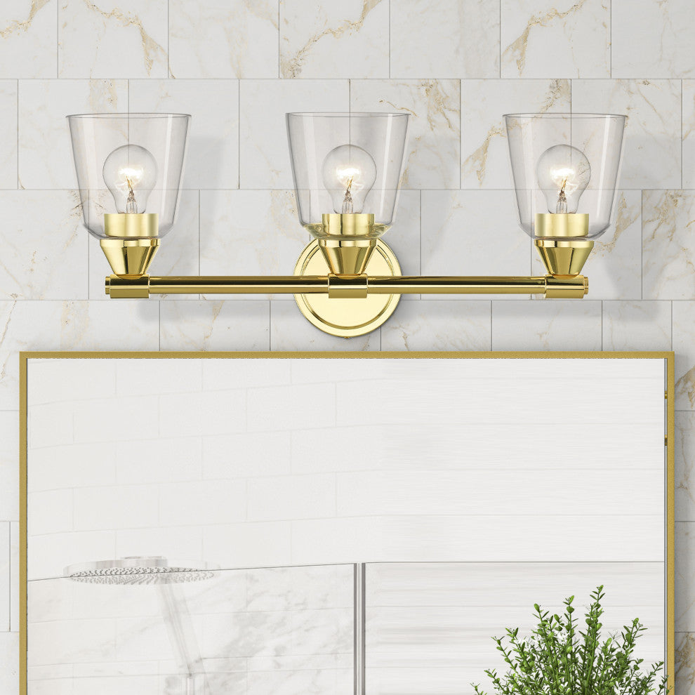 Catania 3-Light Polished Brass Vanity Sconce